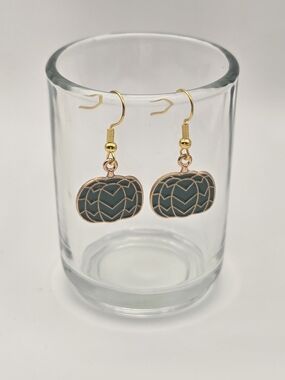 Gold-Tone Teal Enamel Drop Earrings